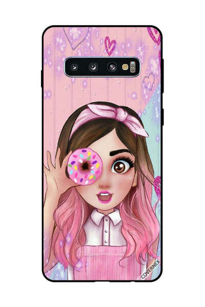 Covernex غطاء حماية لهاتف سامسونج جالاكسي S10 فتاة صغيرة لطيفة تحمل دونات