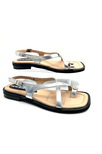 NEWGÜLTEKİN Genuine Leather Poly Sole Very Stylish Summer Slippers