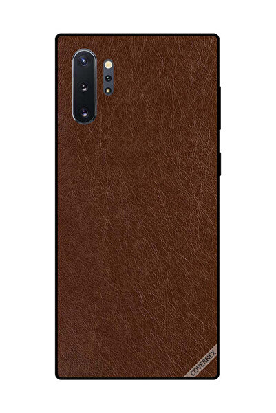 Covernex غطاء حماية لهاتف سامسونج جالكسي نوت 10 بلس بنقشة جلد بني داكن
