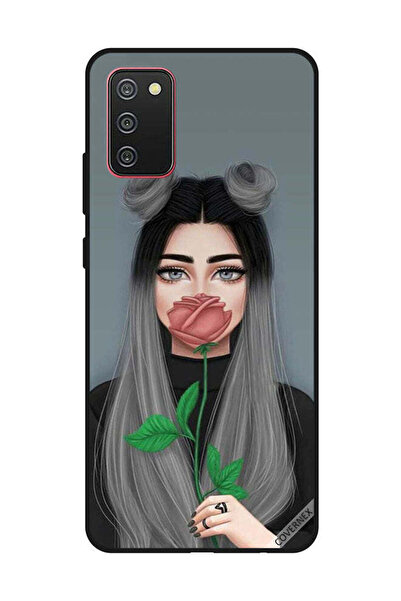 Covernex غطاء حماية لهاتف سامسونج جالاكسي A02s/F02s بطبعة فتاة لطيفة تخفي فمه...