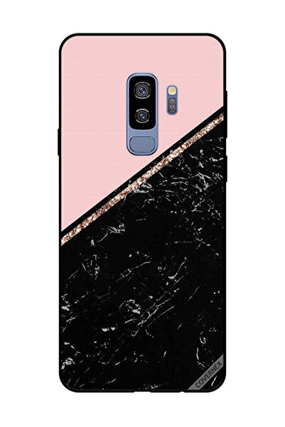 Covernex غطاء حماية لهاتف سامسونج جالاكسي S9 بلس - رخامي أسود وشريط ذهبي