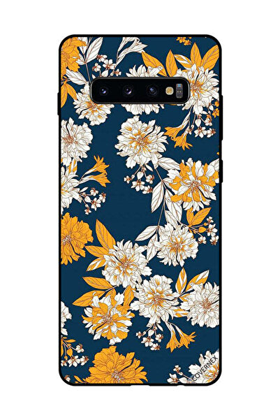 Covernex غطاء حماية لهاتف سامسونج جالاكسي S10 بلس بنقشة زهور وأوراق صفراء وبيضاء