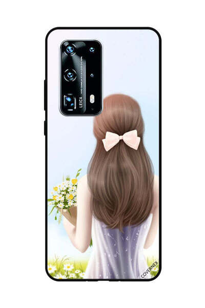 Covernex غطاء حماية لهاتف هواوي بي 40 برو بلس فتاة جميلة تحمل الزهور