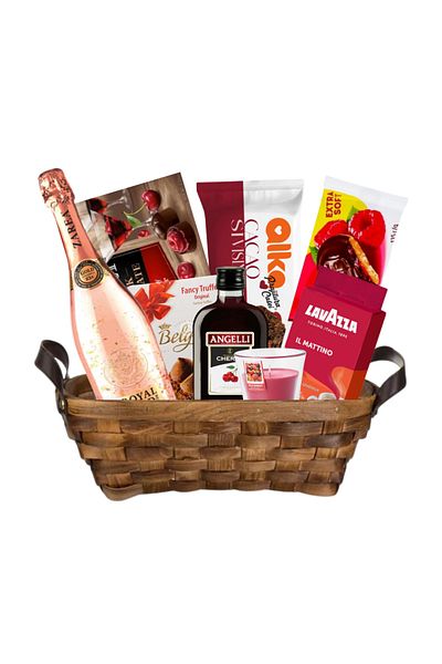 OEM Gift basket with a selection of 9 fine items and luxury chocolate, Angelli Sherry, ZAREA ROYAL GOLD