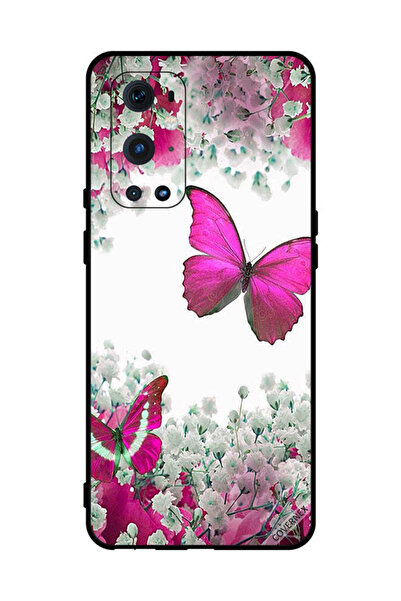 Covernex غطاء حماية لهاتف OnePlus 9 Pro - فراشات وردية داكنة وزهور بيضاء