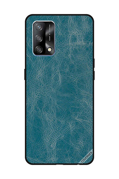 Covernex غطاء حماية لهاتف OPPO A74/F19 4G بنمط جلدي أزرق