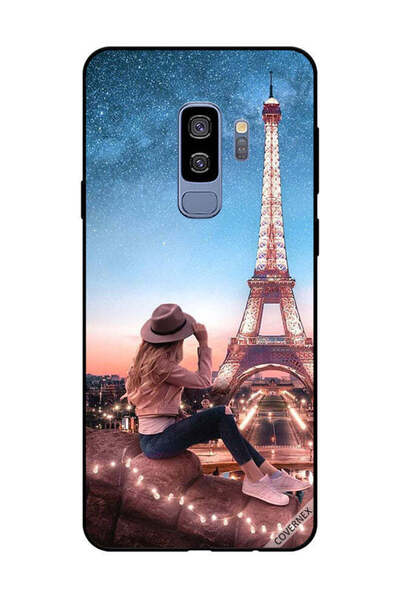 Covernex غطاء حماية لهاتف سامسونج جالاكسي S9 بلس، فتاة قبعة بنية اللون وبرج إ...