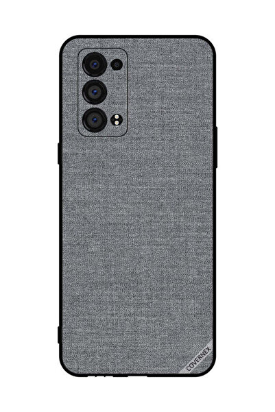 Covernex غطاء حماية لهاتف Oppo Reno6 Pro 5G بنمط قماش رمادي