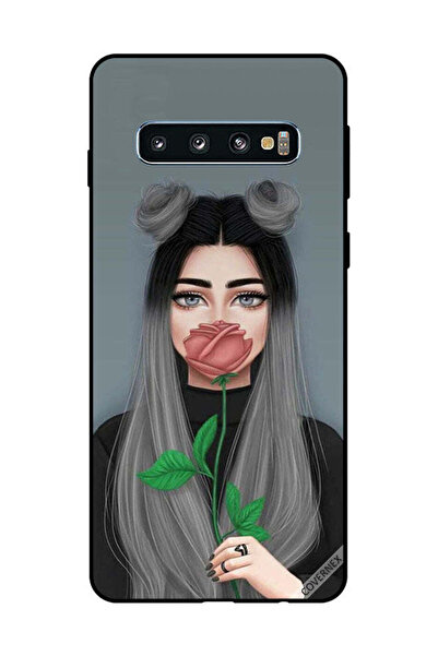 Covernex غطاء حماية لهاتف سامسونج جالاكسي S10 بطبعة فتاة لطيفة تخفي فمها على ...