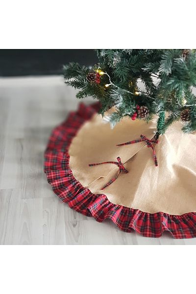 Bimotif New Year's Pine Tree Cover, Woven Plaid 60 cm