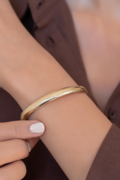 Bayar Gold 14 Ayar Altın İtalyan Bombeli Esnek Bilezik