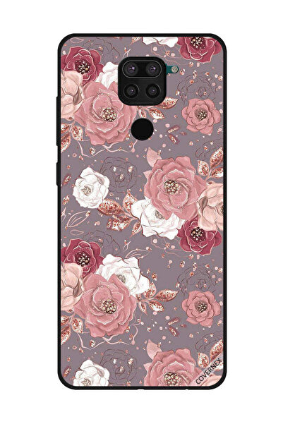 Covernex غطاء حماية لهاتف شاومي ريدمي نوت 9 - لون الشوكولاتة، بنمط زهور