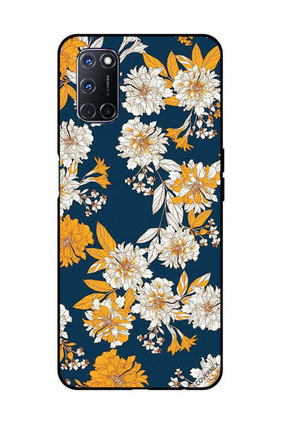 Covernex غطاء حماية لهاتف OPPO A52/A72/A92 بنقشة زهور وأوراق صفراء وبيضاء