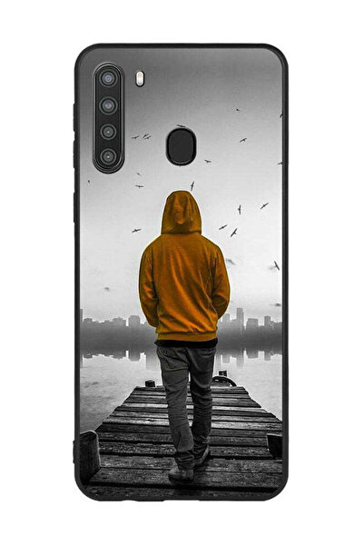 Covernex غطاء حماية لهاتف سامسونج جالاكسي A21 - فتى حزين يمشي