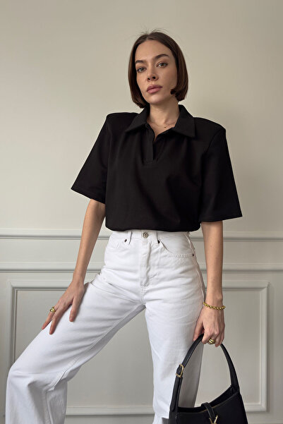 MAGARDE Μπλουζάκι Polo Neck - ΜΑΥΡΟ