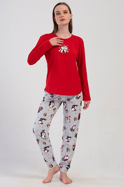 VİENETTA Women's Long Sleeve Pajama Set, 409320