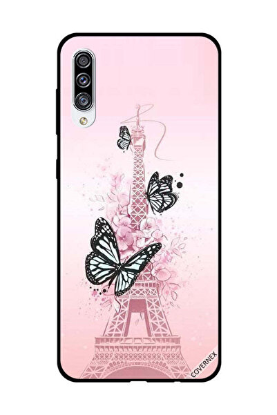 Covernex غطاء حماية لهاتف سامسونج جالاكسي A30s برسومات فراشات سوداء على برج إ...