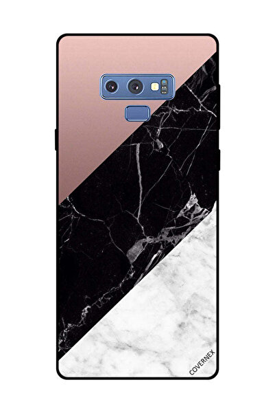 Covernex غطاء حماية لهاتف سامسونج جالاكسي نوت 9، أبيض، أسود، سطح رخامي بنمط عادي
