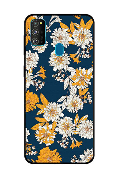 Covernex غطاء حماية لهاتف سامسونج جالاكسي M30s بنقشة زهور وأوراق صفراء وبيضاء
