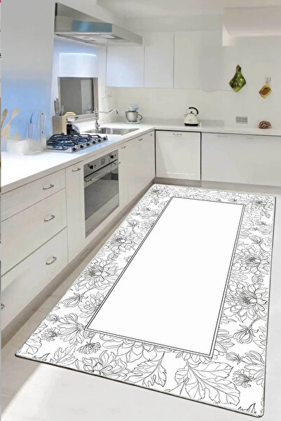 Chilai Home Orplaua Ekru Dekoratif Halı, Yıkanabilir, Kaymaz Tabanlı Djth