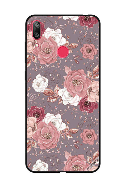 Covernex غطاء حماية لهاتف هواوي Y7 Prime 2019 بنقشة زهور بلون الشوكولاتة