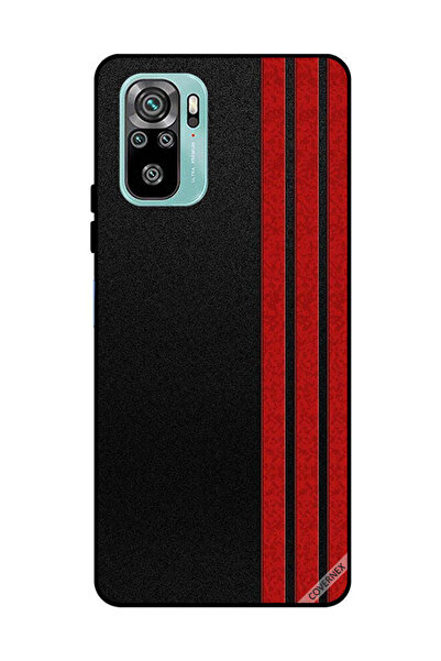 Covernex غطاء حماية لهاتف شاومي ريدمي نوت 10 4G بثلاثة خطوط عمودية حمراء