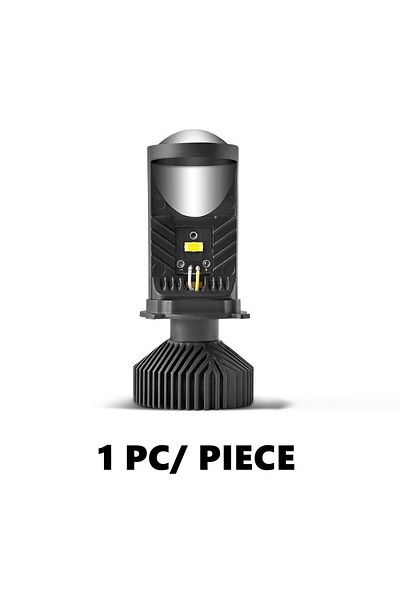 Choice H4/9003/HB2 Hi/Lo 1PC Left Y6 Turbo Fan H4 LED Headlights Car H4 Mini Projector Lens 6000K Super Bri
