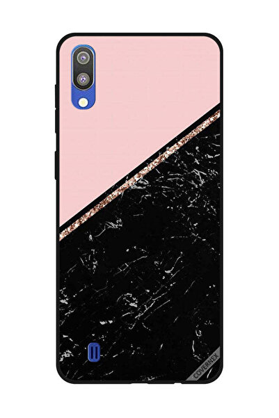Covernex غطاء حماية لهاتف سامسونج جالاكسي M10 - أسود رخامي وشريط ذهبي