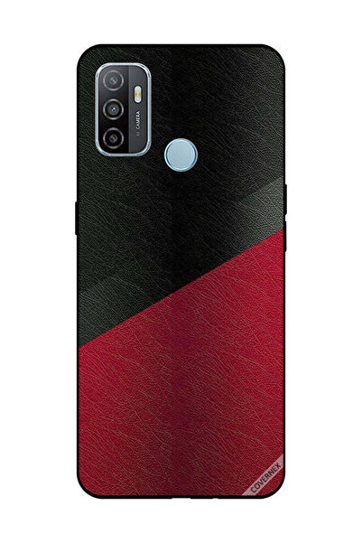 Covernex غطاء حماية لهاتف OPPO A53/A53S بنقشة جلد أسود وأحمر