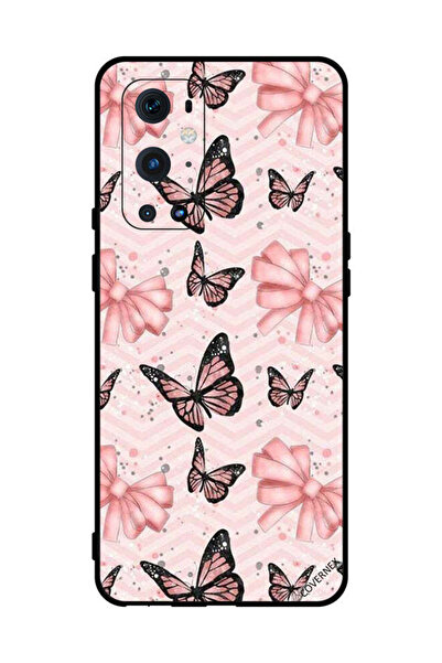 Covernex غطاء حماية لهاتف OnePlus 9 Pro بنقشة فراشات باللونين الأسود والخوخي