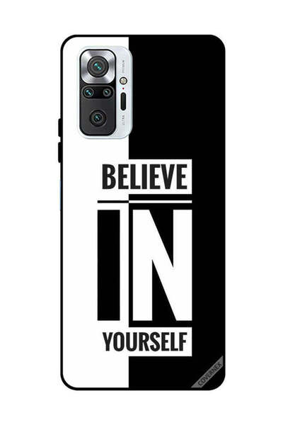 Covernex غطاء حماية لهاتف شاومي ريدمي نوت 10 برو 4G - ثق بنفسك - أسود وأبيض