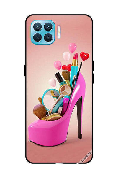 Covernex Protective Case Cover For OPPO F17 Pro Pink Shoe With Makeup Items