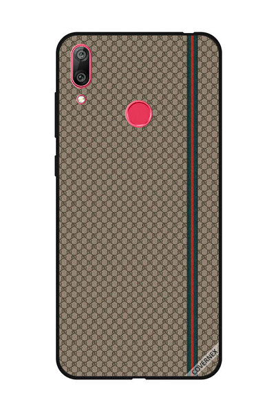 Covernex غطاء حماية لهاتف هواوي Y7 Prime 2019 بخطوط حمراء وخضراء على نمط بني