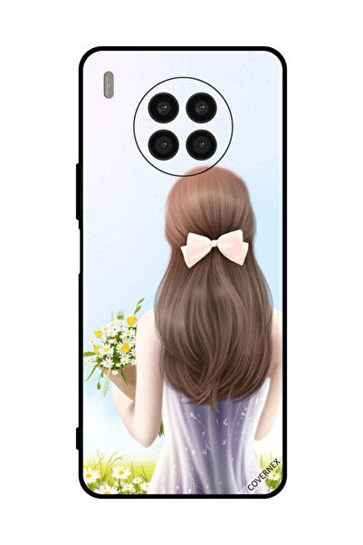 Covernex غطاء حماية لهاتف هواوي نوفا 8i فتاة جميلة تحمل الزهور