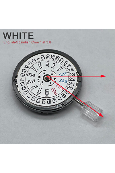 Choice NH36 أبيض 3.8 ياباني أصلي حركة NH36 عجلة تاريخ إنجليزية إسبانية تاج عن...