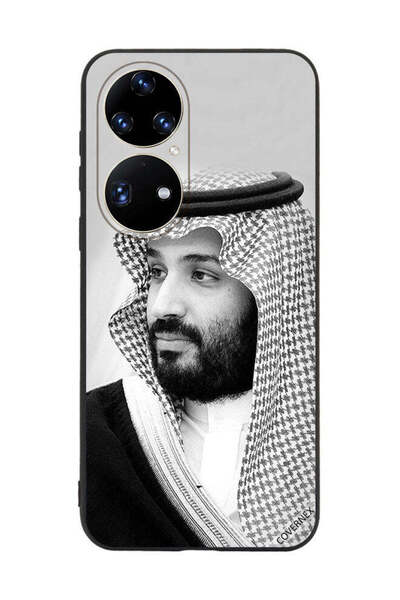 Covernex غطاء حماية لهاتف هواوي بي 50 صورة محمد بن سلمان بالأبيض والأسود