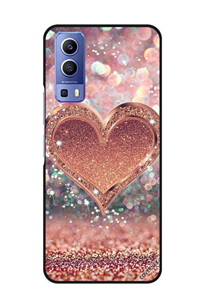 Covernex غطاء حماية لهاتف Vivo Y72 5G بقلب ذهبي لامع