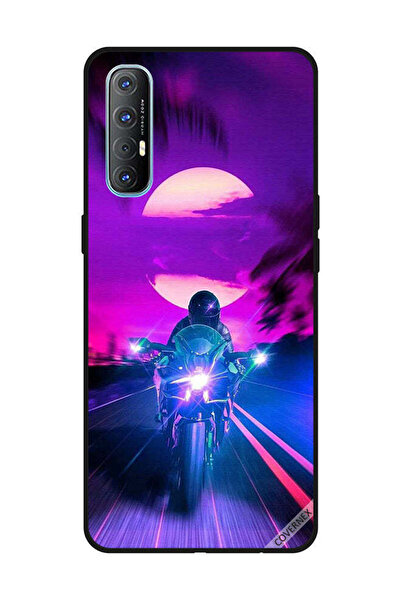 Covernex غطاء حماية لهاتف OPPO Reno 3 Pro - راكب الدراجة النارية يترك القمر خلفه