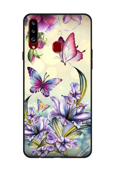Covernex Protective Case Cover For Samsung Galaxy A20s Purple Flowers & Butte...