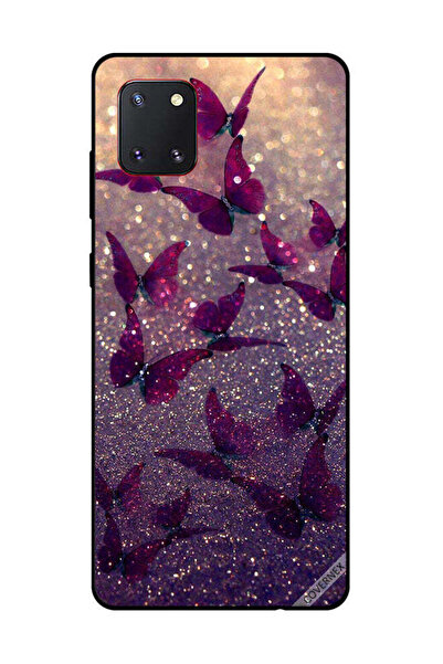 Covernex غطاء حماية لهاتف سامسونج جالكسي نوت 10 لايت بنقشة فراشات لامعة