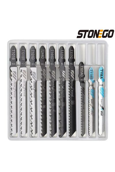 Choice Size A 10PCS STONEGO 10PCS Reciprocating Saw Blade Jig Saw Blades For Wood/Metal Cutting Woodworking
