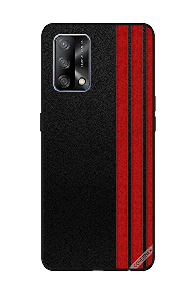 Covernex غطاء حماية لهاتف OPPO A74/F19 4G بثلاثة خطوط عمودية حمراء