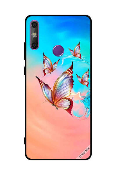 Covernex غطاء حماية لهاتف هواوي إنجوي 20E - فراشات تحلق فوق لون الطلاء