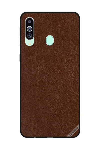 Covernex غطاء حماية لهاتف سامسونج جالاكسي M40/A60 بنقشة جلد بني داكن
