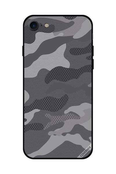 Covernex غطاء حماية لهاتف iPhone SE 2020 بنمط تمويه رمادي