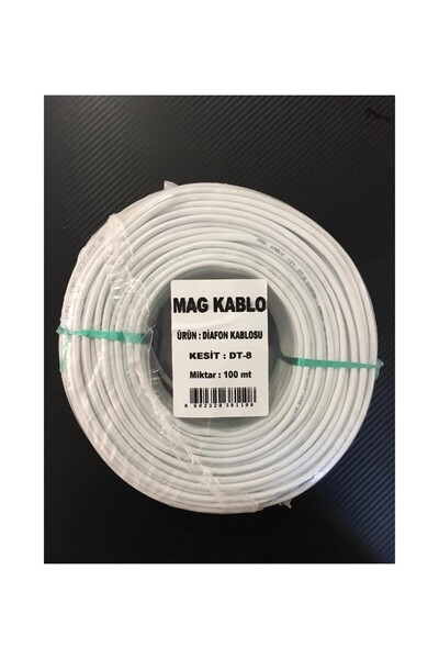 CCA Dt8 Diafon Kablosu 100 Metre 100 mt 8x0.22 mm Yerli Malı + Kaliteli Ürün