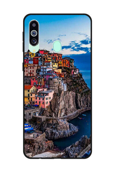 Covernex غطاء حماية لهاتف سامسونج جالاكسي M40/A60 - منازل ملونة على البحر