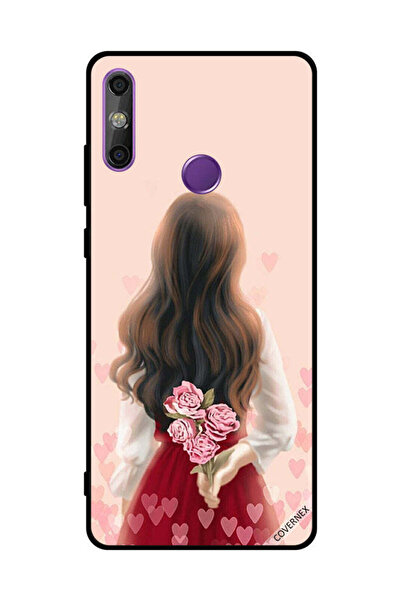 Covernex غطاء حماية لهاتف هواوي إنجوي 20E فتاة تخفي الزهور