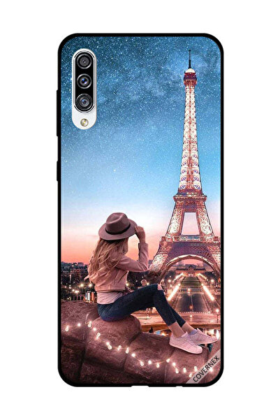 Covernex غطاء حماية لهاتف سامسونج جالاكسي A30s - فتاة قبعة بنية وبرج إيفيل