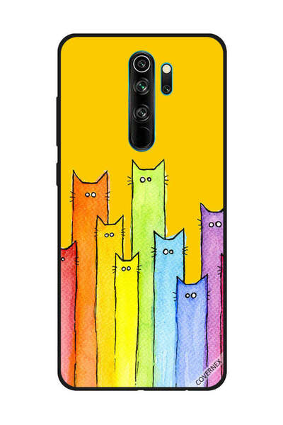 Covernex غطاء حماية لهاتف شاومي ريدمي نوت 8 برو، رسمة دمية قطة